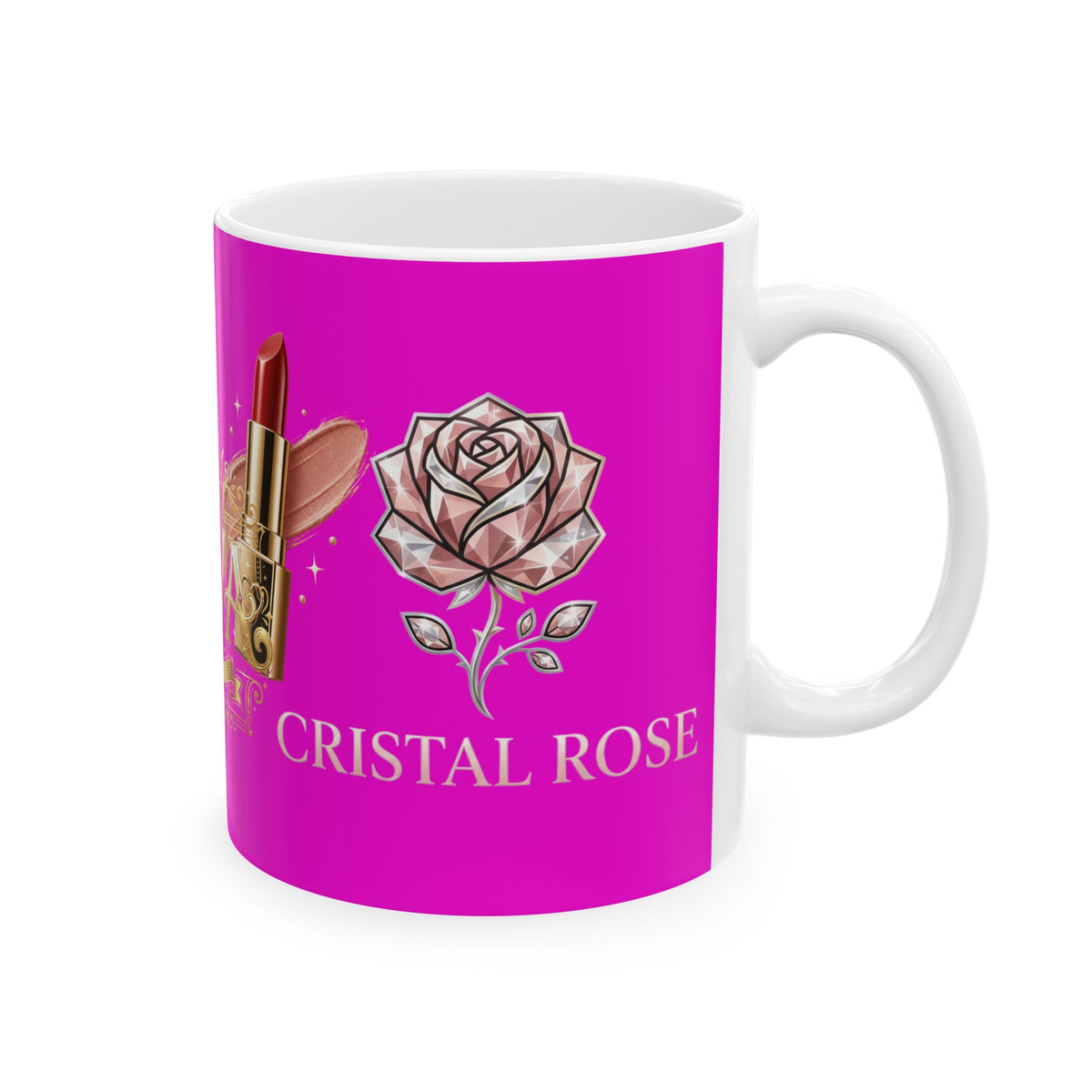 Diva Lipstick Ceramic Mug — Pink 'DIVA' Crown Coffee Cup (11oz/15oz)