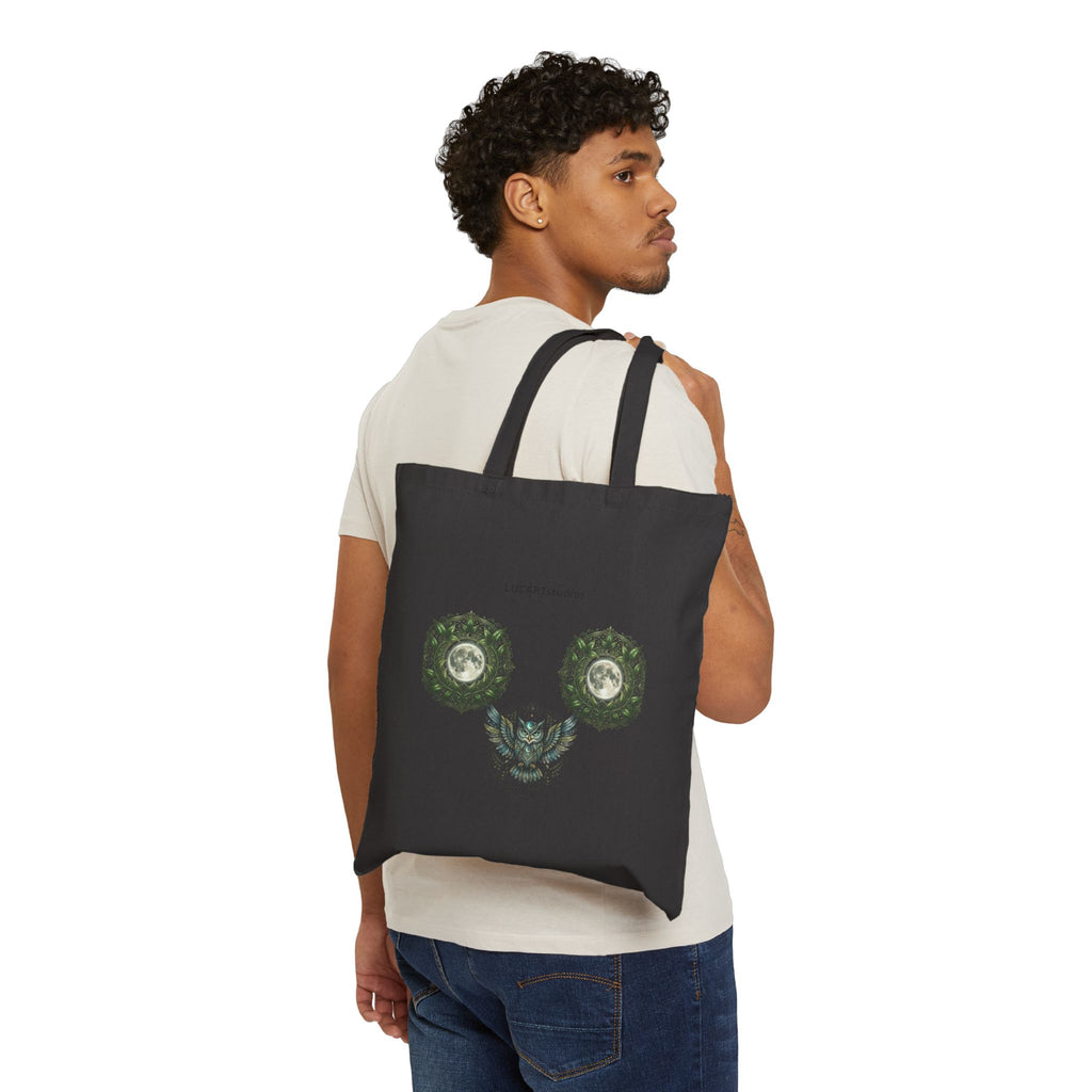 Canvas Tote Bag — Vintage Botanical Eagle Print Cotton Shopper