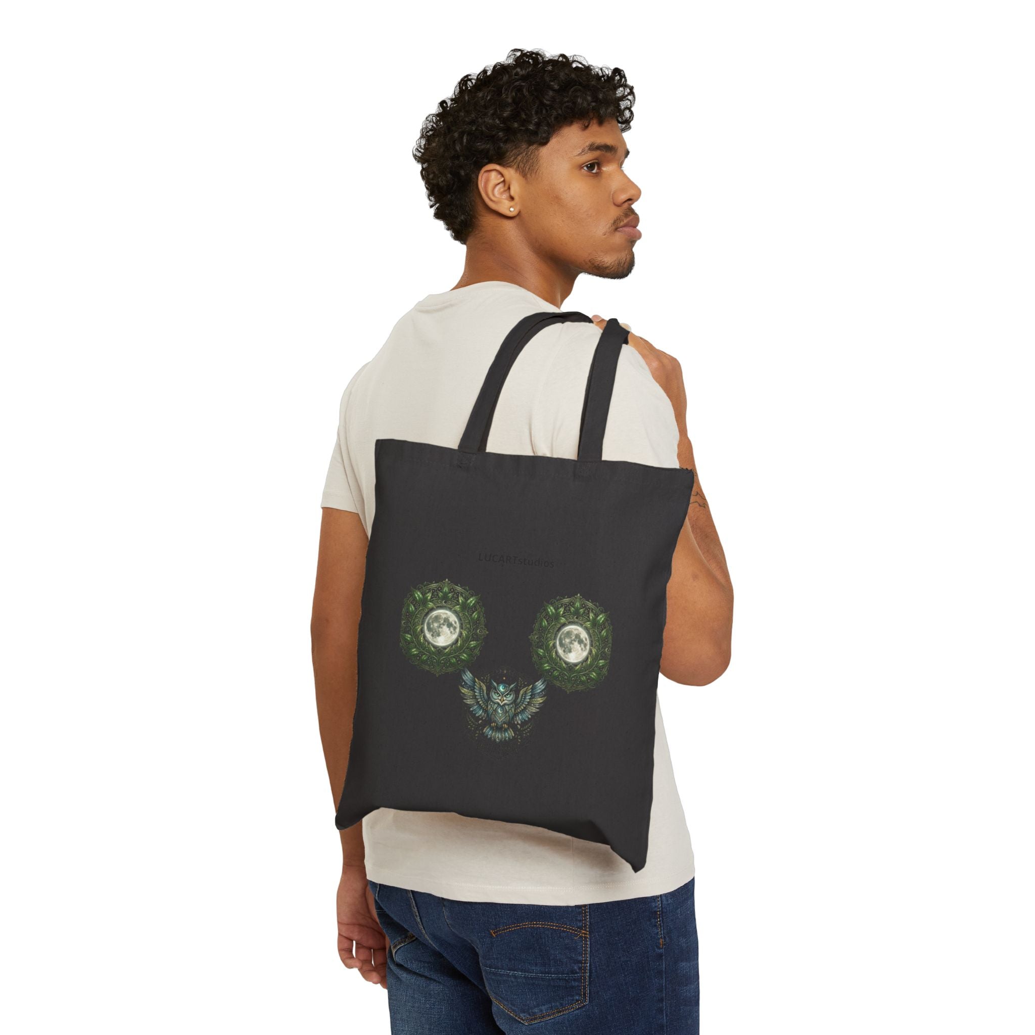 Canvas Tote Bag — Vintage Botanical Eagle Print Cotton Shopper