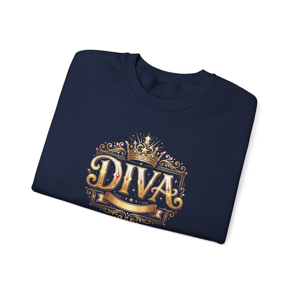 Diva Crown Sweatshirt — Gold Foil ‘DIVA’ Graphic Crewneck