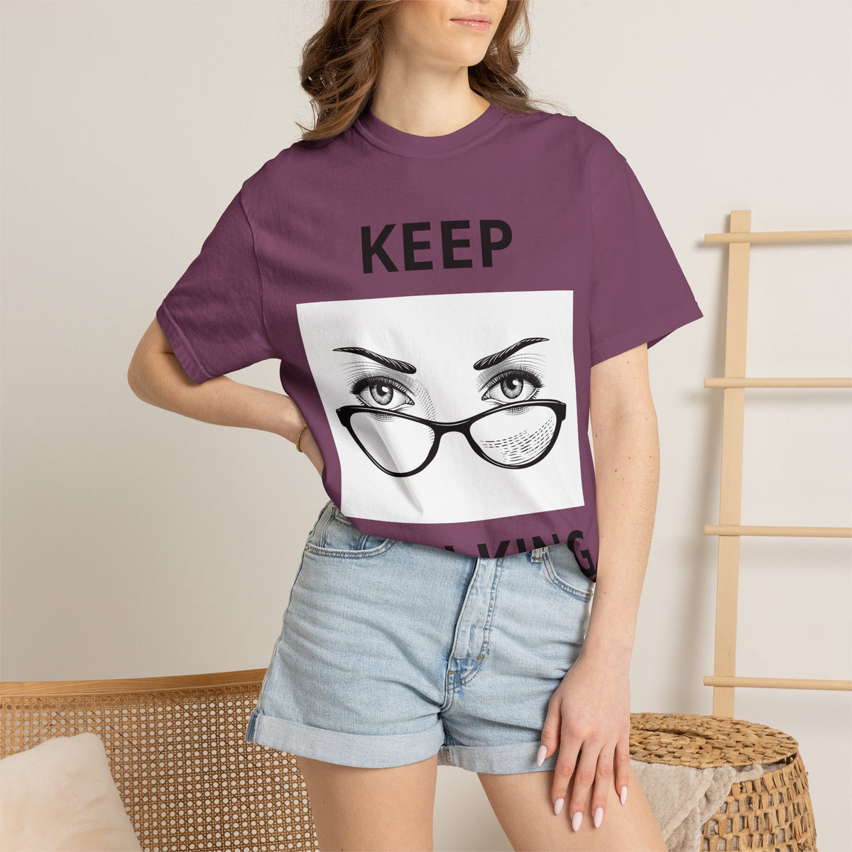 Keep Walking T-Shirt — Bold Eye & Glasses Graphic Tee