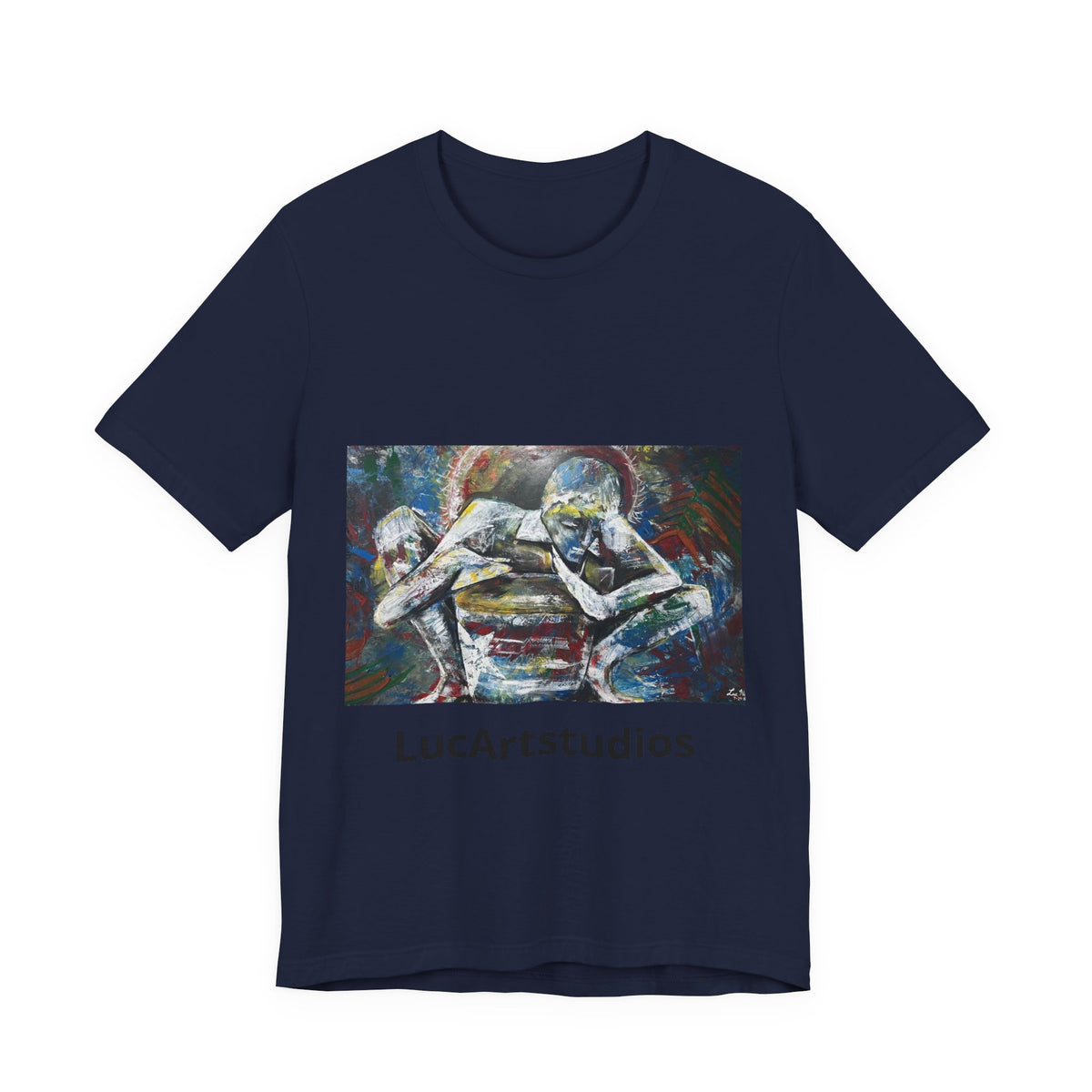 Abstract Figurative Art Tee — LucArtstudios Printed Short Sleeve T‑Shirt
