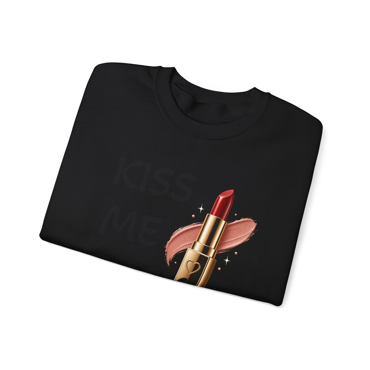 Kiss Me Baby Lipstick Crewneck Sweatshirt — Romantic Valentine’s Graphic Pullover