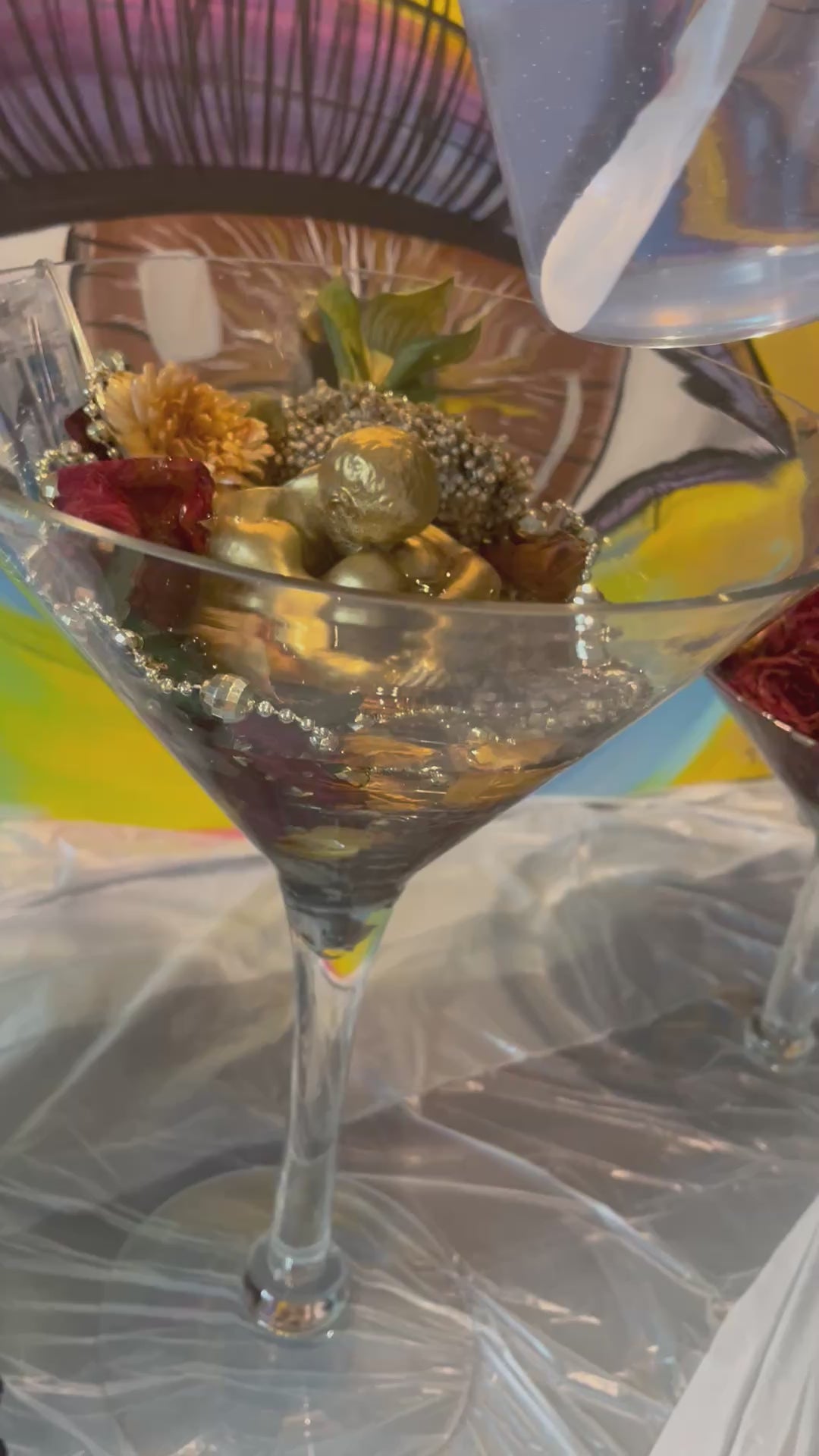 Large resin glass cup art.