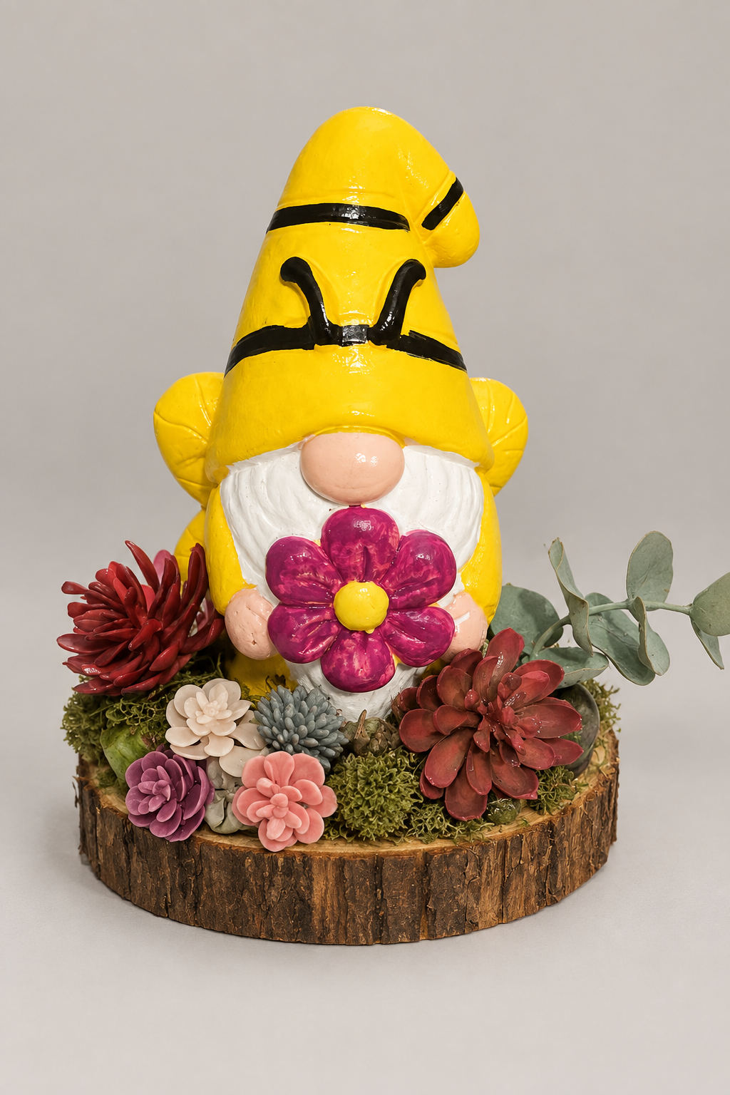 Yellow gnome arrangement with the tag removed